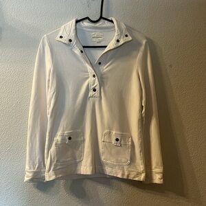 Banana Republic white quarter button down sweatshirt size small